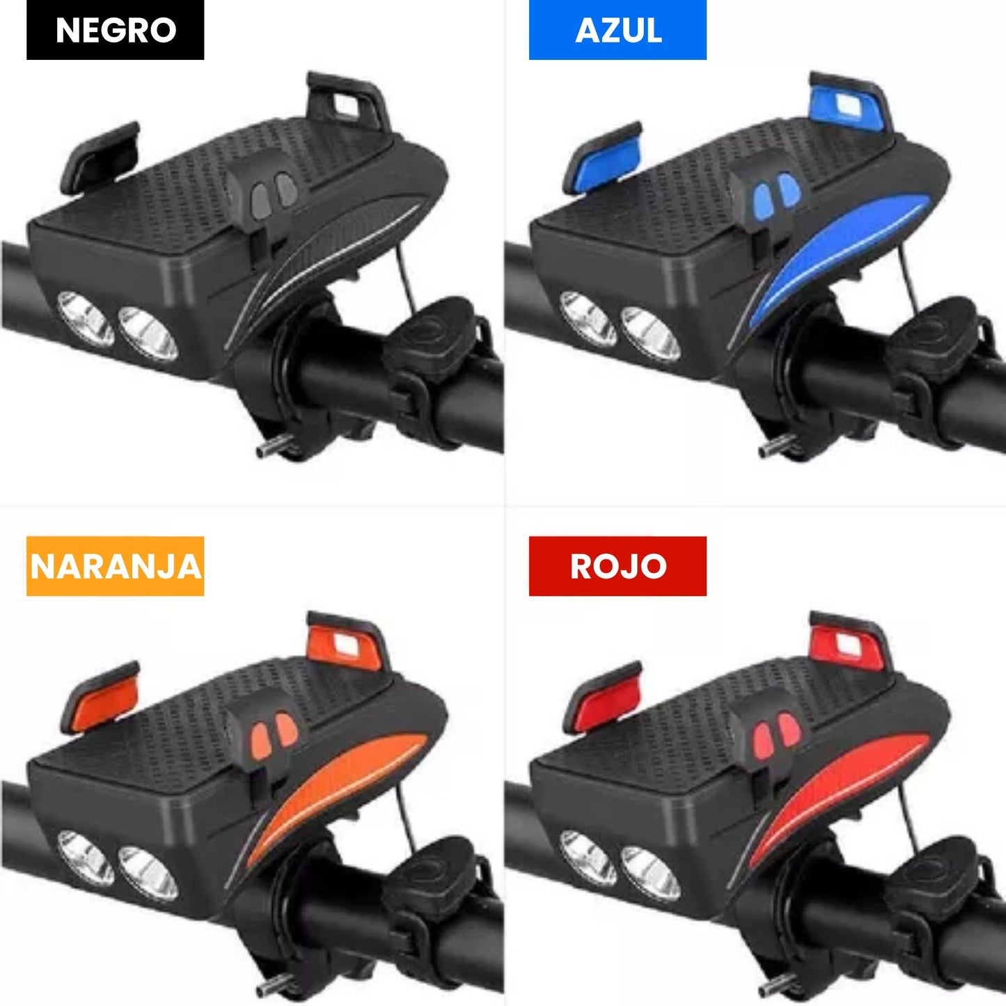 BiciOn 🚴‍♂️✨ Linterna de Bicicleta 4 en 1: Ilumina, Alerta, Sostén y Carga en Cada Viaje! 📢📱🔋 - [PROMOCIÓN DISPONIBLE SOLO HOY]