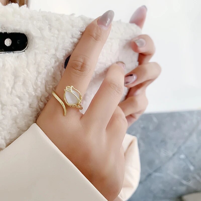 TULIPAN ANILLO AJUSTABLE  JOYERIA EXCLUSIVA - [PROMOCIÓN DISPONIBLE SOLO HOY]