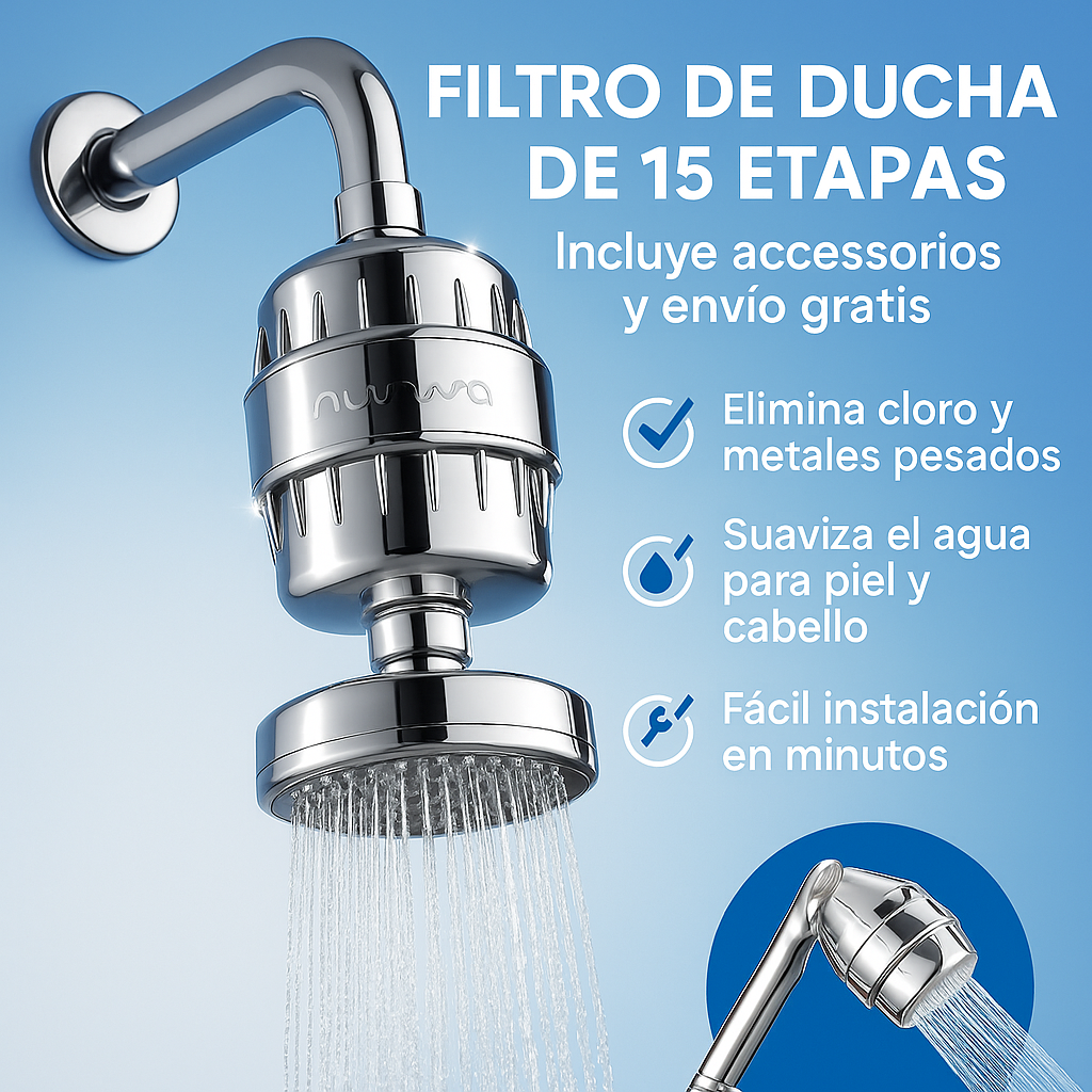 BioShower + Elimina cloro y metales pesados