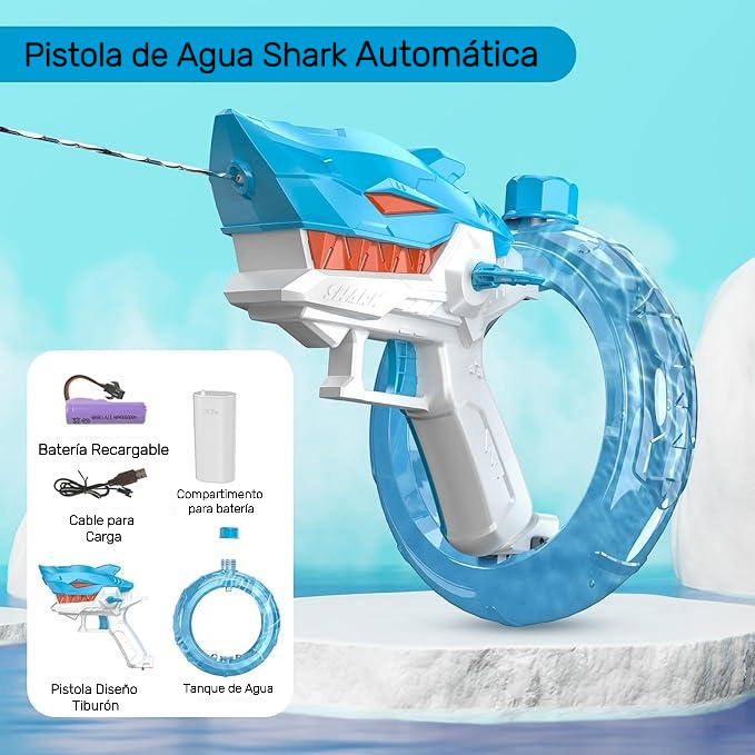 SharkBlaster Pistola de Agua Shark Automática | Diversión garantizada para todos -  [PROMOCIÓN DISPONIBLE SOLO HOY]