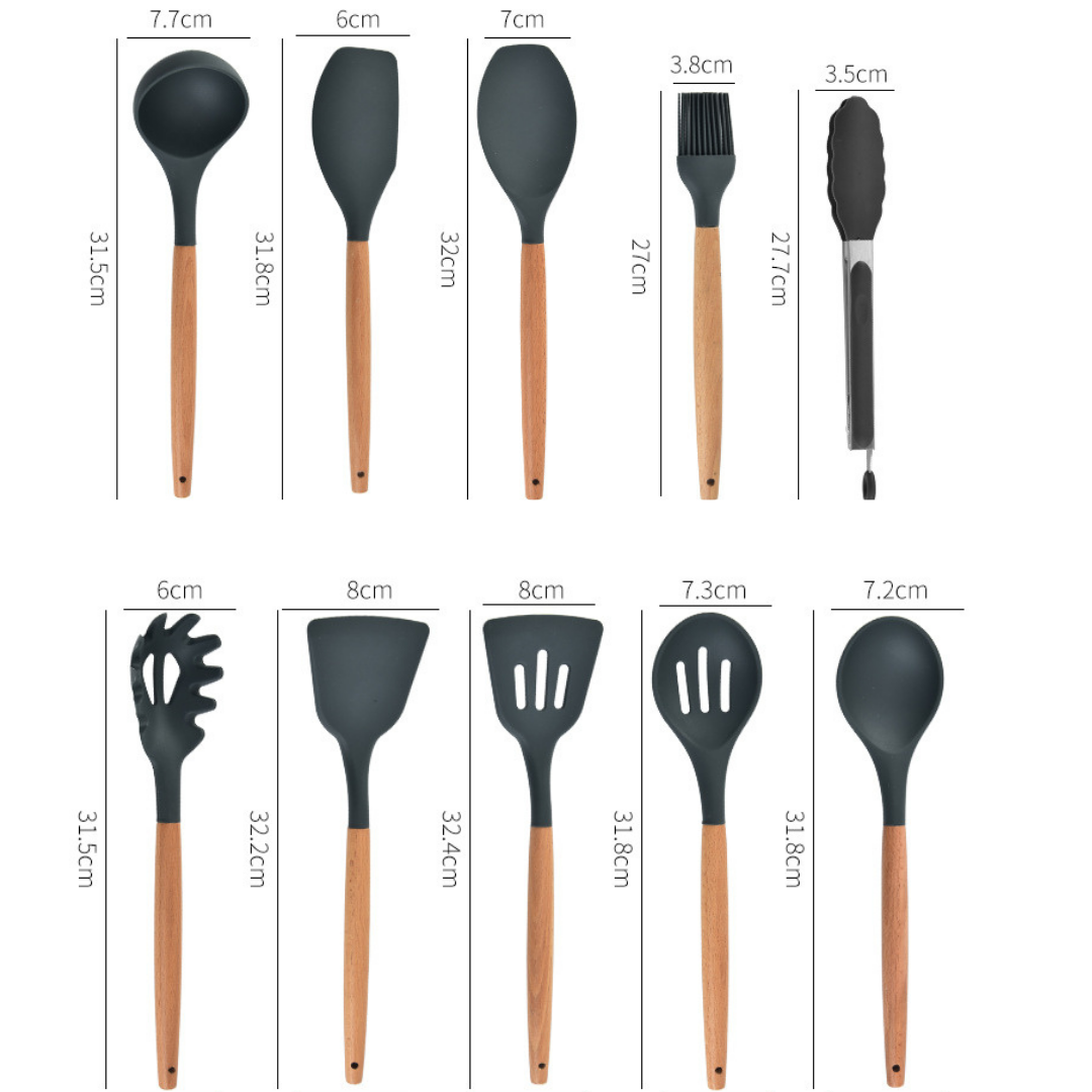CocinaOn Set de 11 Utensilios de Cocina Alta Resistencia - [PROMOCIÓN DISPONIBLE SOLO HOY]