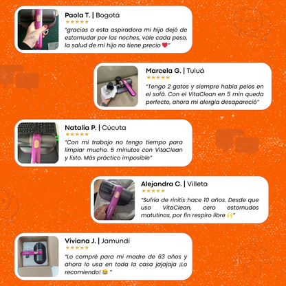 VitaClean - Aspirador Portátil UV | Poder de Succión y Esterilización Total