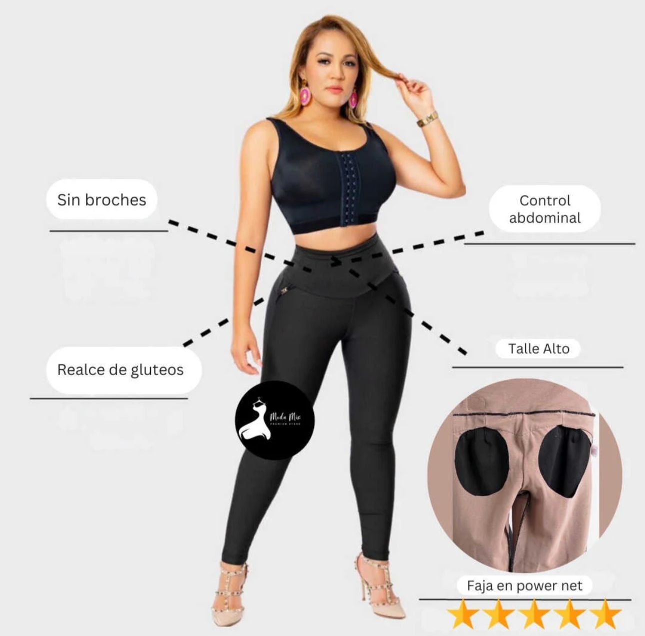 Curvely – Leggins Adelgazantes con Efecto Push-Up y Control Total