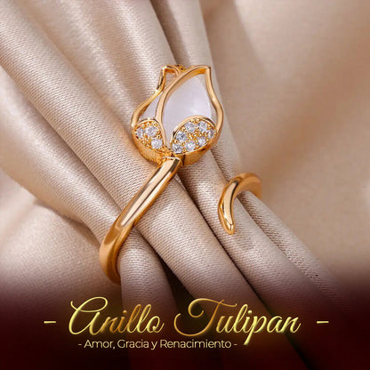 TULIPAN ANILLO AJUSTABLE  JOYERIA EXCLUSIVA - [PROMOCIÓN DISPONIBLE SOLO HOY]