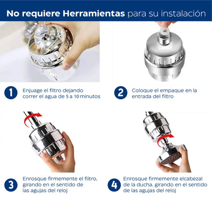 BioShower + Elimina cloro y metales pesados